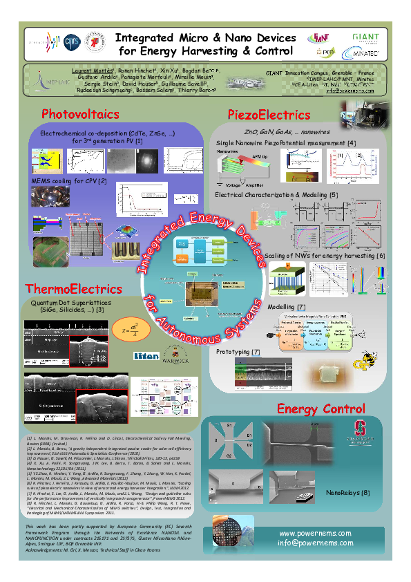 (PDF) Integrated Micro & Nano Devices for Energy Harvesting & Control