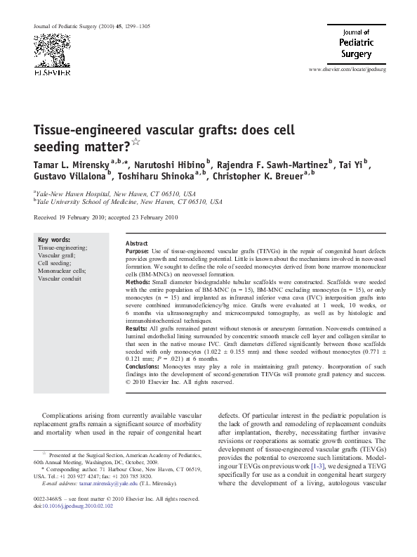 (PDF) Tissue-engineered vascular grafts: does cell seeding matter?