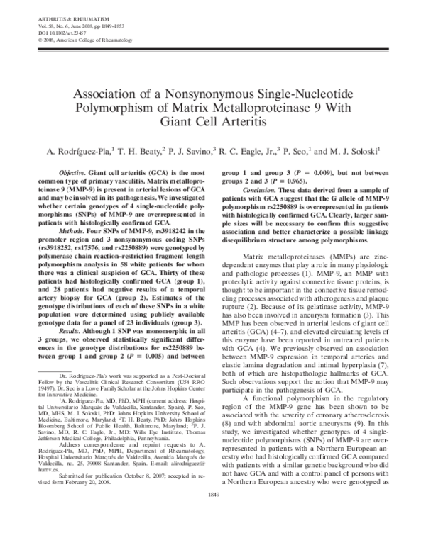 (PDF) Association of a nonsynonymous single-nucleotide polymorphism of ...