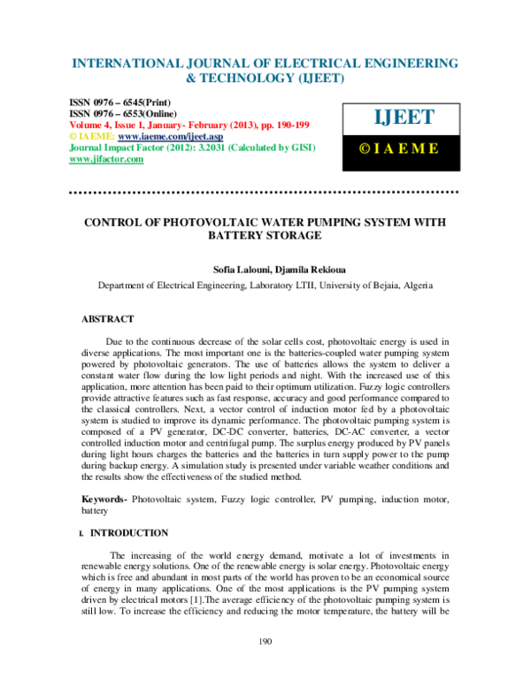 (PDF) Vector Control based on fuzzy logic controller of Induction Motor ...