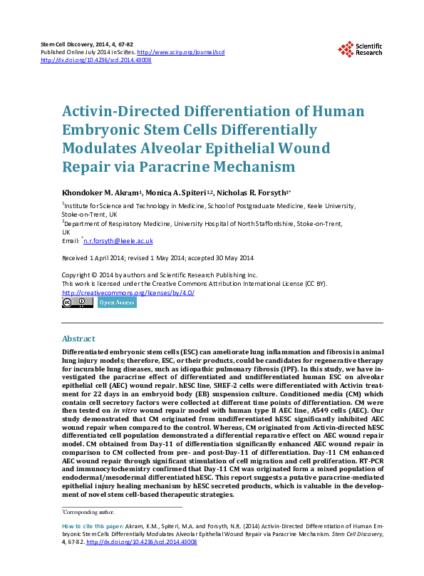 (PDF) Activin-Directed Differentiation of Human Embryonic Stem Cells ...
