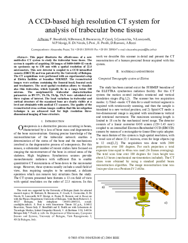 (PDF) A CCD-based high resolution CT system for analysis of trabecular ...