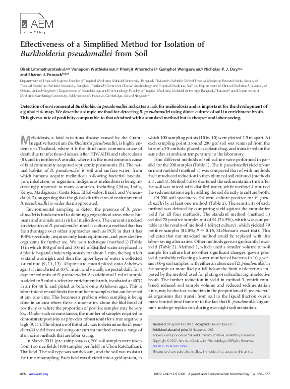 (PDF) Effectiveness of a Simplified Method for Isolation of ...