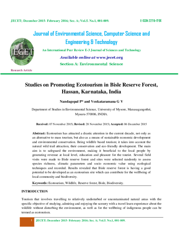 Concept of ecotourism image