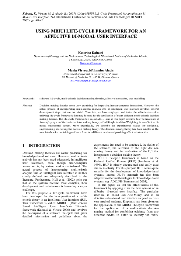 (PDF) Using Mbiui Life-Cycle Framework for an Affective BiModal User ...