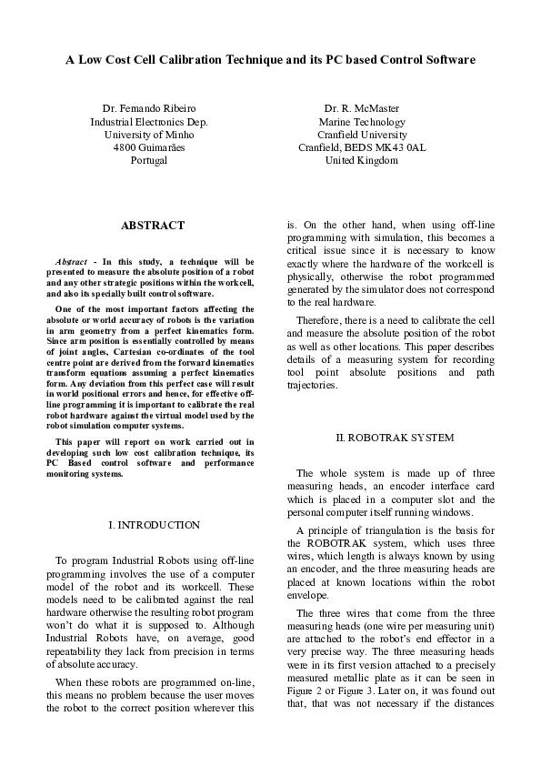 (PDF) A low cost cell calibration technique and its PC based control
