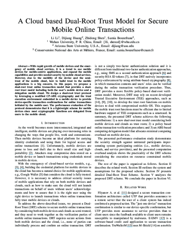 (PDF) A cloud based dual-root trust model for secure mobile online ...