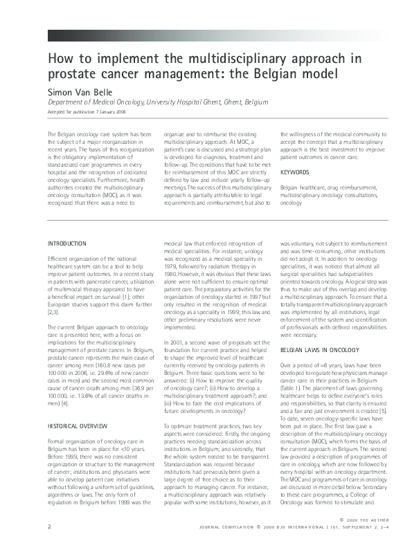 (PDF) How to implement the multidisciplinary approach in prostate ...