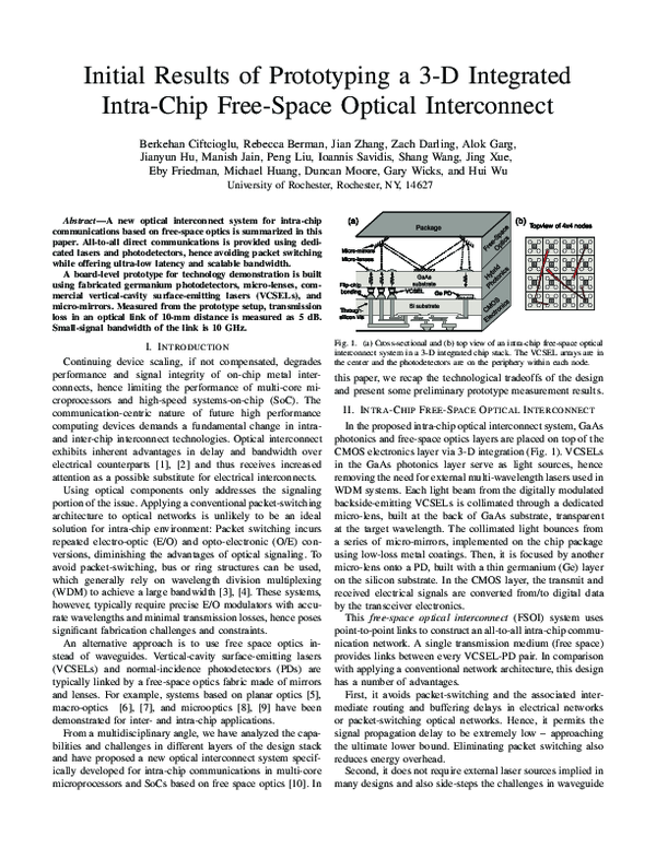 (PDF) Initial Results of Prototyping a 3-D Integrated Intra-Chip Free ...