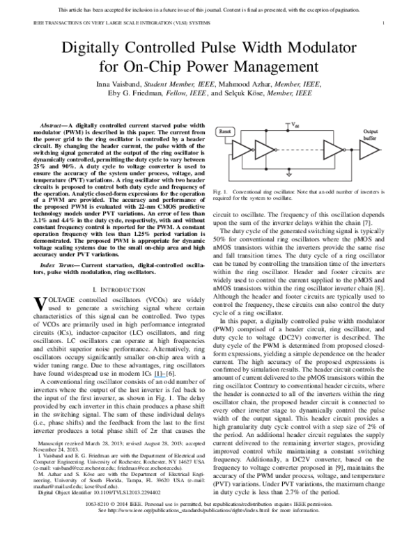 (PDF) Digitally Controlled Pulse Width Modulator for On-Chip Power ...