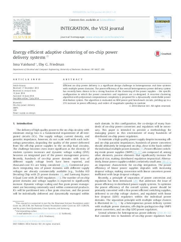 (PDF) Energy efficient adaptive clustering of on-chip power delivery ...