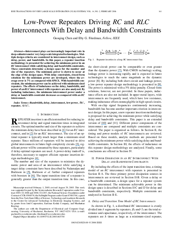 (PDF) Low-power repeaters driving RC and RLC interconnects with delay ...