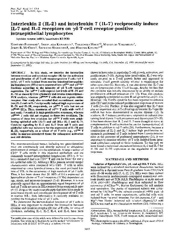 (PDF) Interleukin 2 (IL-2) and interleukin 7 (IL-7) reciprocally induce ...