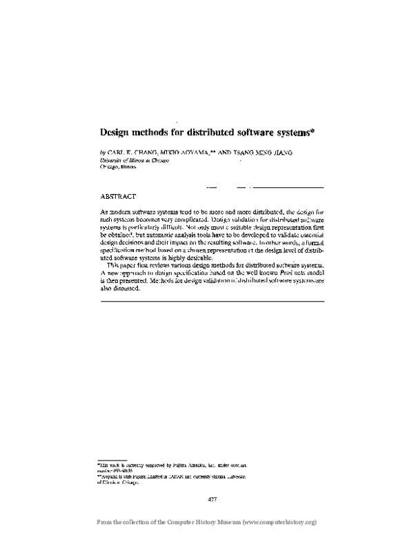 (PDF) Design methods for distributed software systems