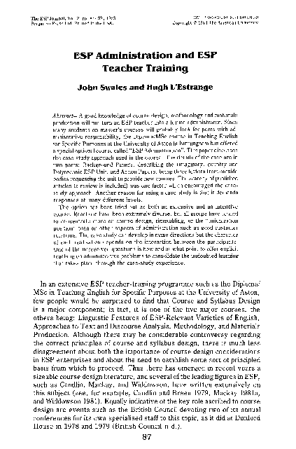 Esp theory essay image