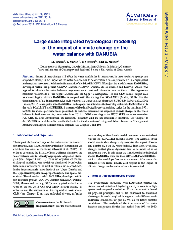 (PDF) Large scale integrated hydrological modelling of the impact of ...