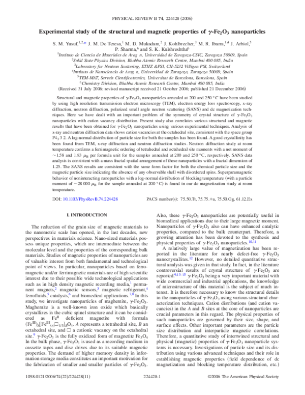 (PDF) Experimental study of the structural and magnetic properties of γ ...