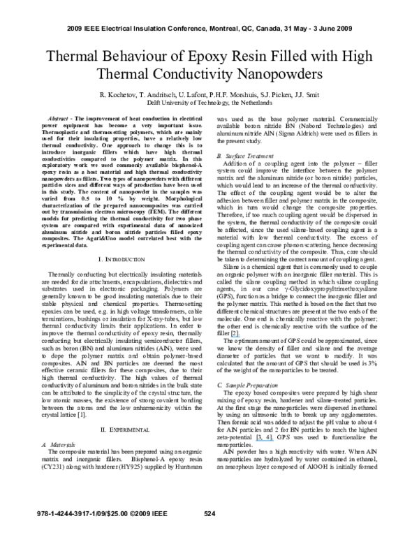 (PDF) Thermal behaviour of epoxy resin filled with high thermal ...