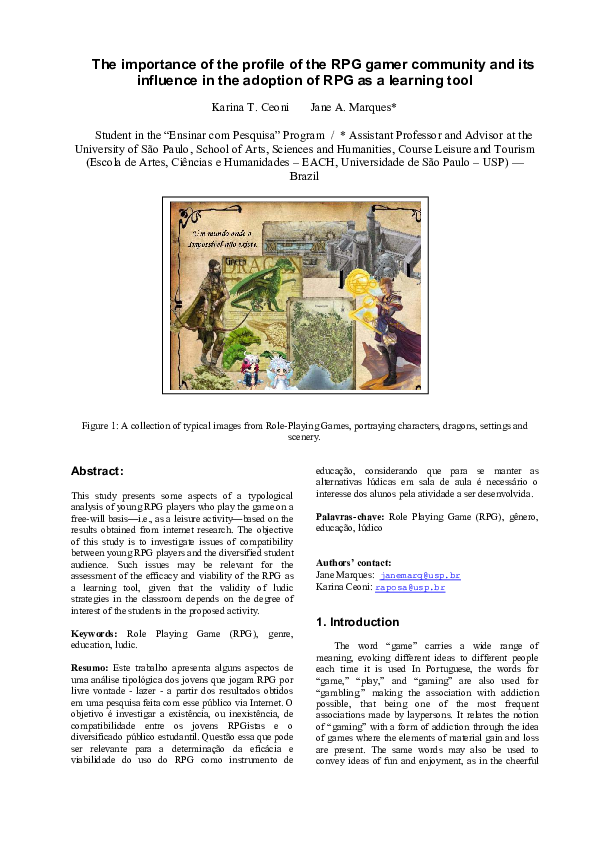 (PDF) The importance of the profile of the RPG gamer community and its ...