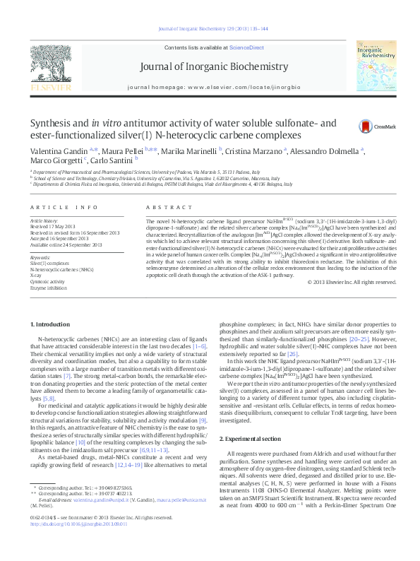 (PDF) Synthesis and in vitro antitumor activity of water soluble ...