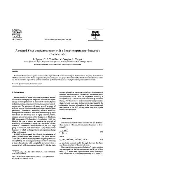 (PDF) A rotated Y-cut quartz resonator with a linear temperature ...