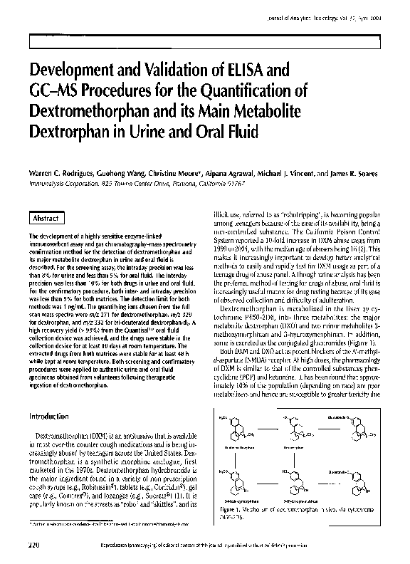 (PDF) Development and Validation of ELISA and GC-MS Procedures for the ...
