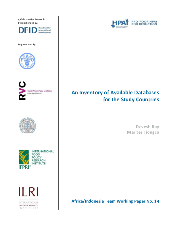 (PDF) An Inventory of Available Databases for the Study Countries
