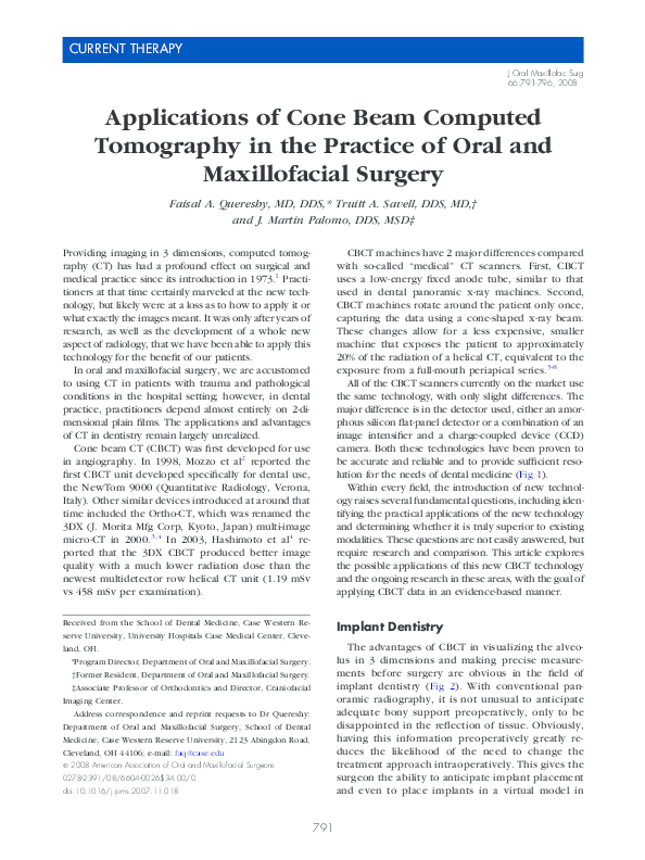 (PDF) Applications of Cone Beam Computed Tomography in the Practice of ...