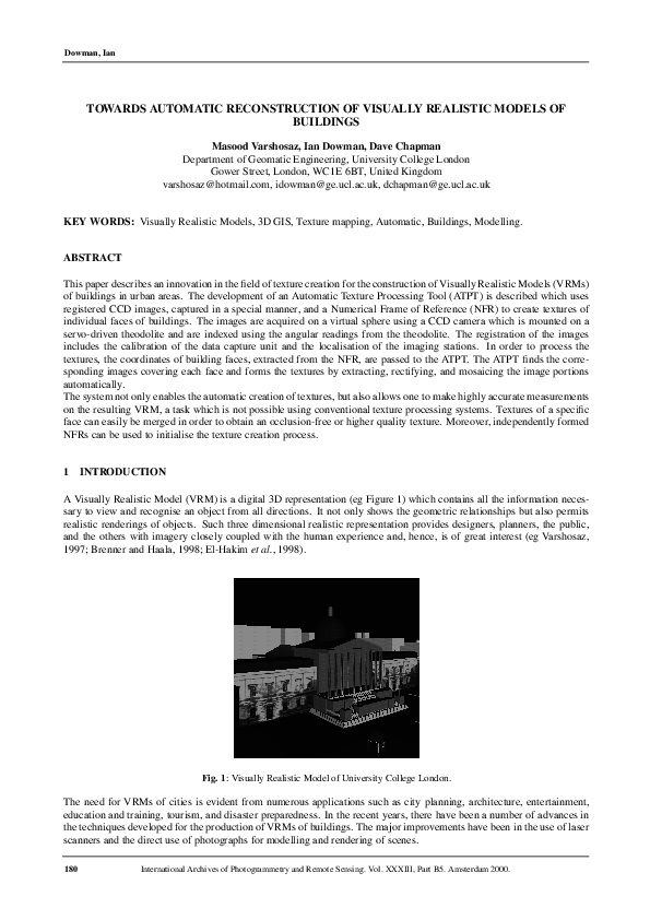 (PDF) Towards automatic reconstruction of visually realistic models of ...