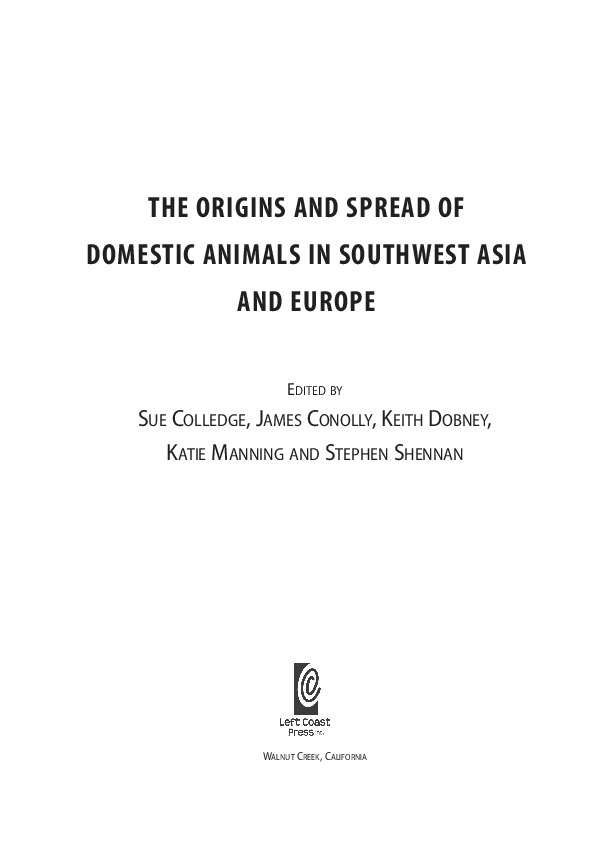  PDF Domestication Of Animals In The Iberian Peninsula Maria Sana