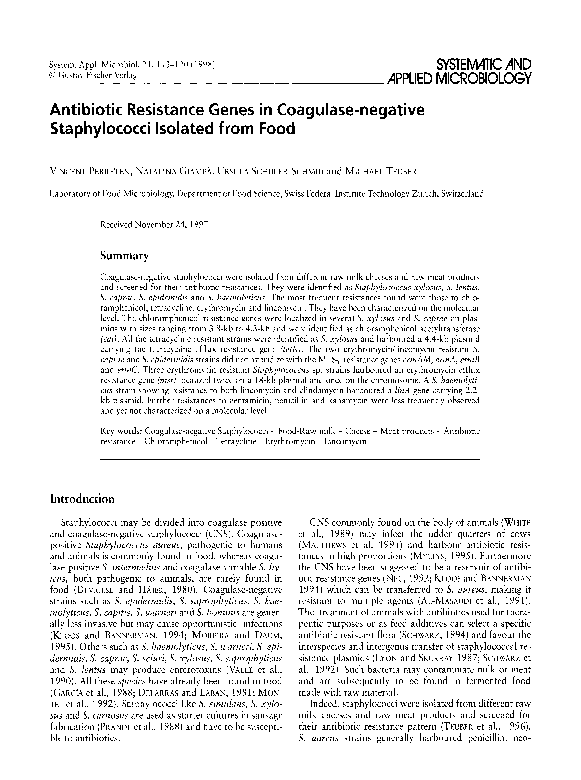 (PDF) Antibiotic resistance genes in coagulase-negative staphylococci ...