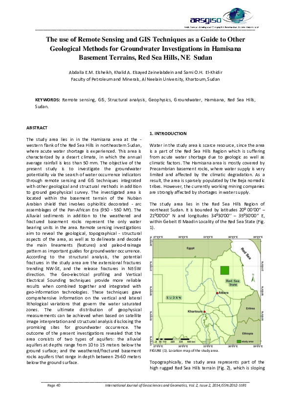 (PDF) The use of Remote Sensing and GIS Techniques as a Guide to Other ...