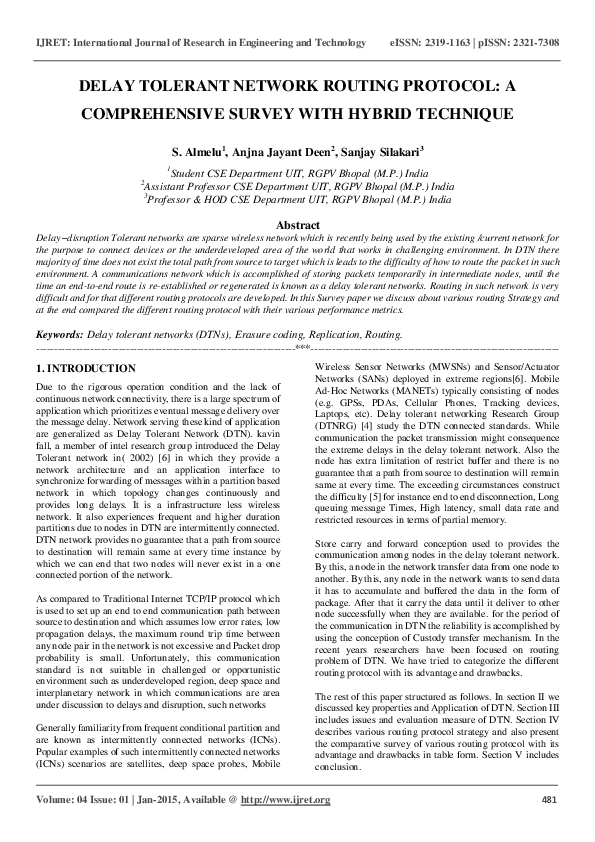 (PDF) DELAY TOLERANT NETWORK ROUTING PROTOCOL A COMPREHENSIVE SURVEY