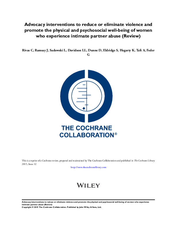 (PDF) Advocacy interventions to reduce or eliminate violence and ...