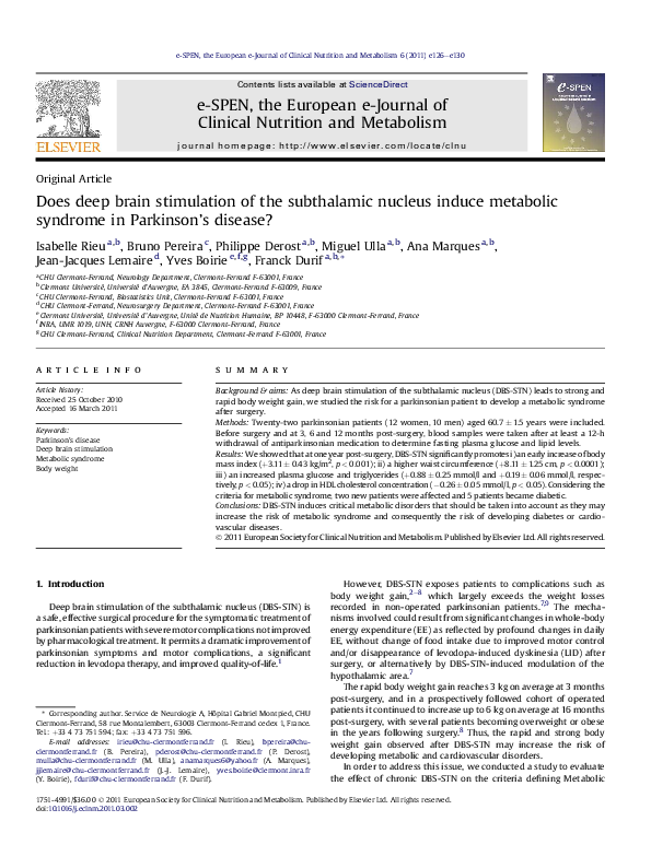 (PDF) Does deep brain stimulation of the subthalamic nucleus induce ...