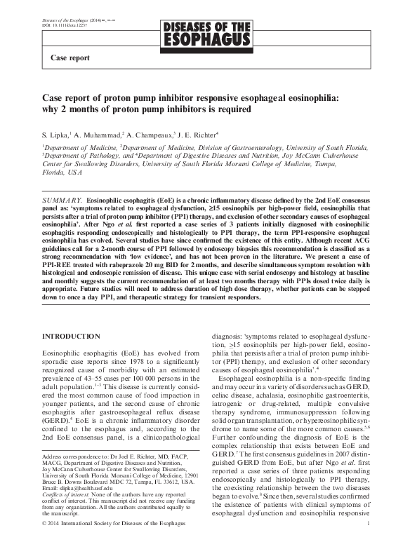 (PDF) Case report of proton pump inhibitor responsive esophageal ...