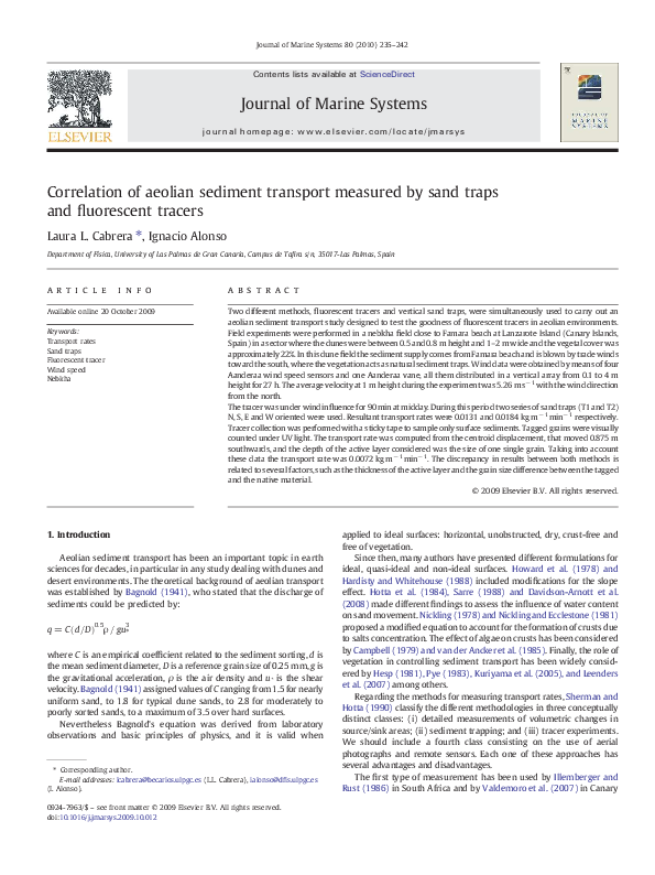 (PDF) Correlation of aeolian sediment transport measured by sand traps ...