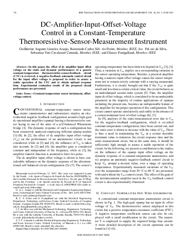 (PDF) DCAmplifierInputOffsetVoltage Control in a Constant