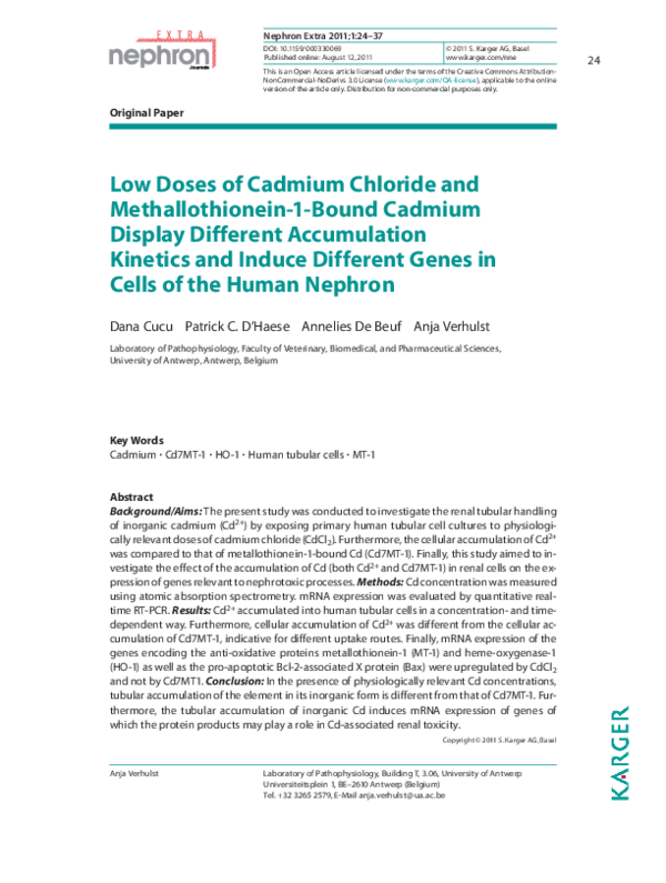 (PDF) Nephrotoxicity Profile of Cadmium Revealed by Proteomics in Mouse ...