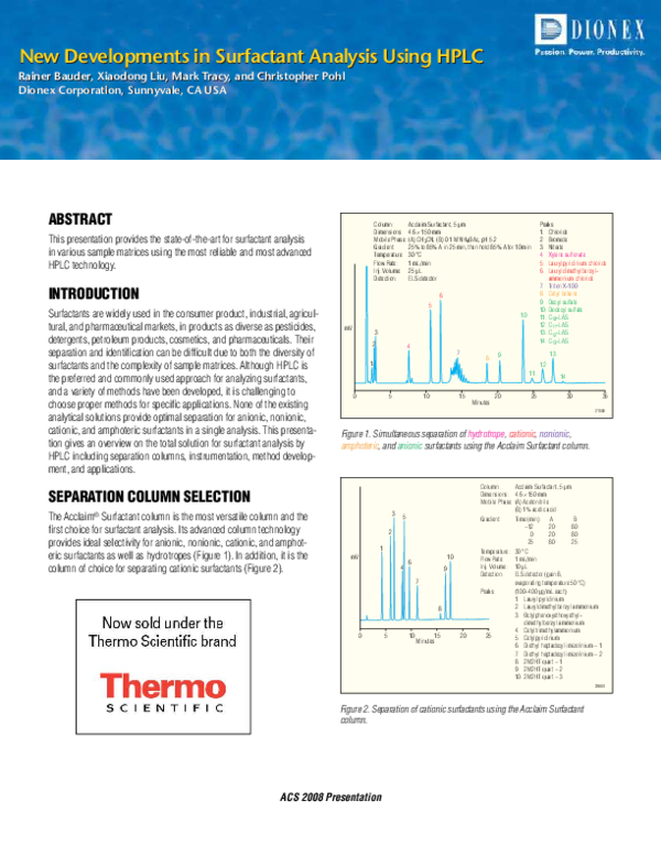 (PDF) New Developments in Surfactant Analysis Using HPLC New