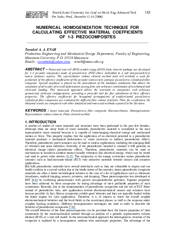 (PDF) Numerical homogenization technique for calculating effective