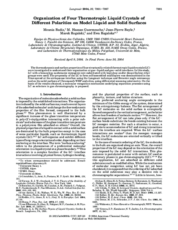 (PDF) Organization of Four Thermotropic Liquid Crystals of Different