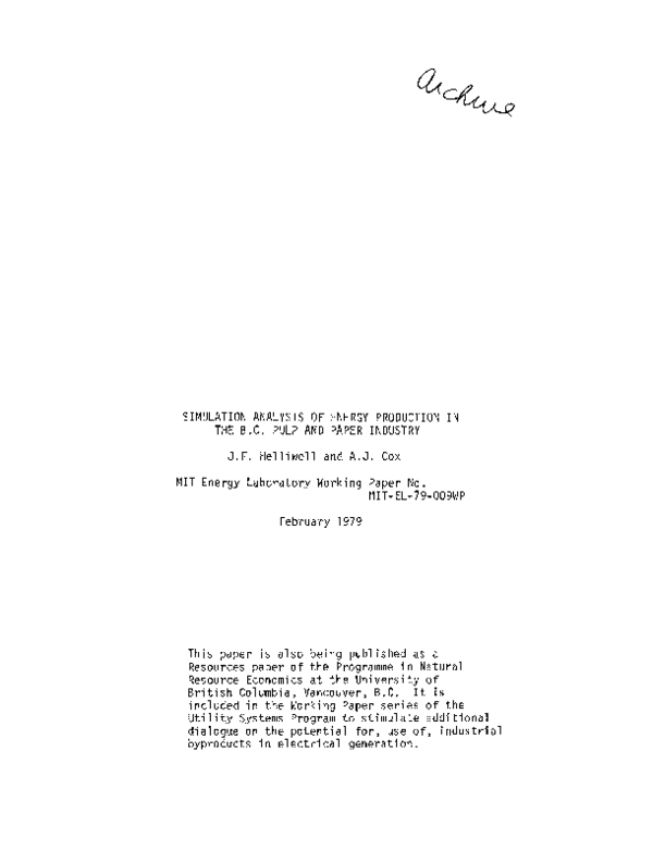 (PDF) Simulation analysis of energy production in the B. C. pulp and ...