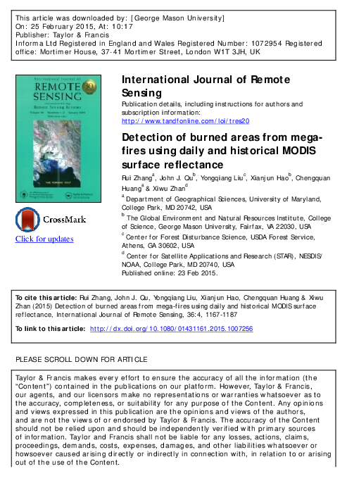 (PDF) International Journal of Remote Sensing Detection of burned areas ...