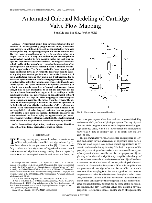 (PDF) Automated onboard modeling of cartridge valve flow mapping