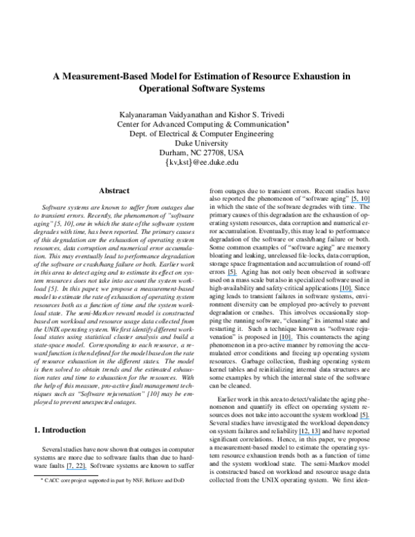 (PDF) A measurement-based model for estimation of software aging in ...