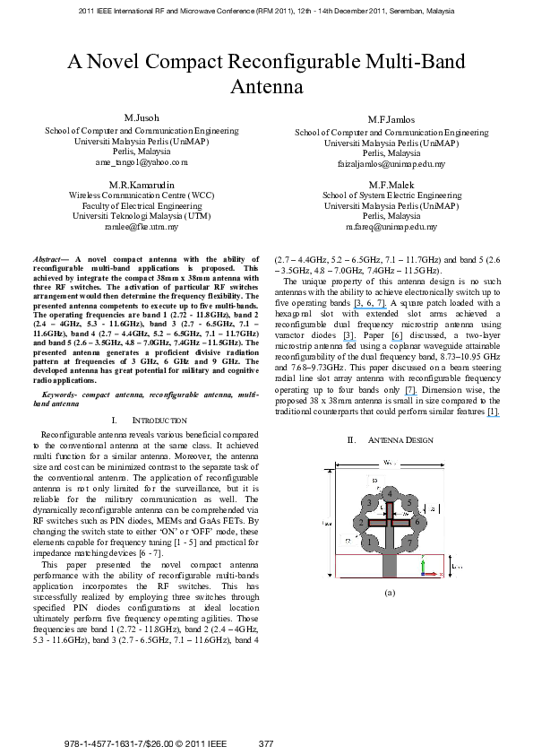 (PDF) A novel compact reconfigurable multi-band antenna
