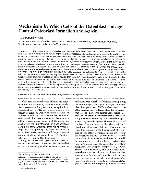 (PDF) Mechanisms by which cells of the osteoblast lineage control ...