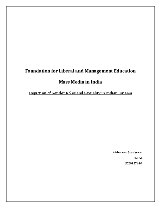 (PDF) Indian Cinema and Gender Roles Aishwarya Javalgekar Academia.edu