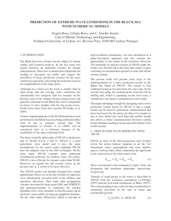 (PDF) PREDICTION OF EXTREME WAVE CONDITIONS IN THE BLACK SEA WITH ...